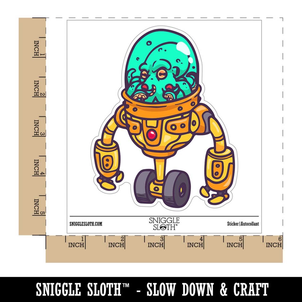 Water Bottle Sticker Set Alien Space Suit Robot Mech Science Fiction Cute Waterproof Vinyl Stickers Pack Decal, Skateboard, Laptop, Car, Window, Bumper - 5 Pack